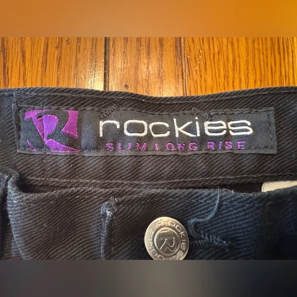 Vintage Rockies Slim Long Rise Black Denim Jeans Women’s 13/14 XL Western - Picture 5 of 12